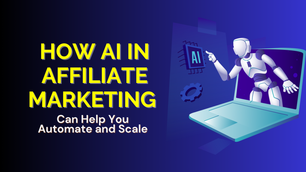 Illustration of AI tools in automating affiliate marketing tasks like email campaigns, SEO, and social media management